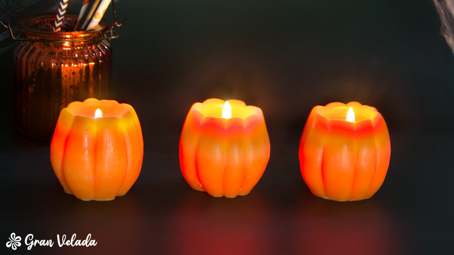 Kit para hacer velas de Halloween de calabaza. Venta online