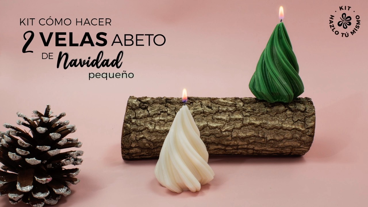 kit como hacer 2velas abeto navideño